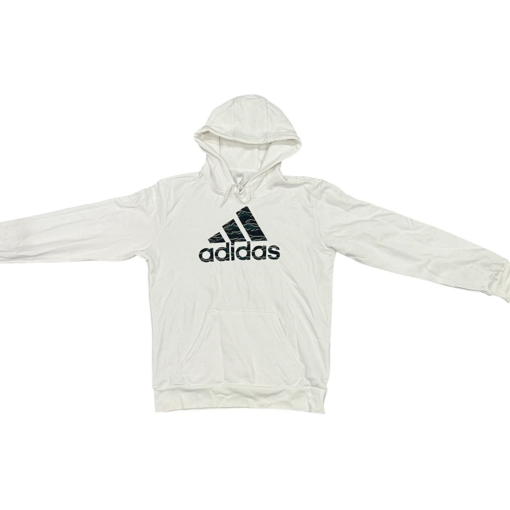 Adidas Men's White Hoodie Sweater - Women's Size Medium